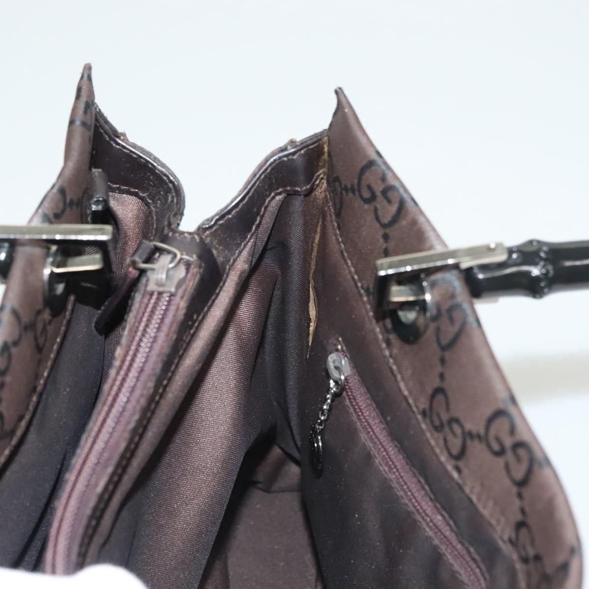 Gucci Gucci Vintage Bamboo Handle Tote GG Nylon Size ONE SIZE - 19 Thumbnail
