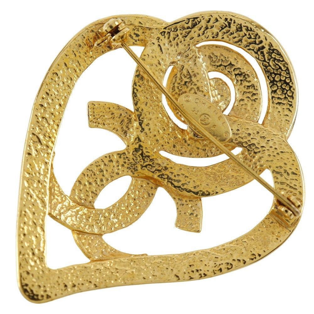 Chanel Chanel Vintage CC Heart Brooch Metal Size ONE SIZE - 2 Thumbnail