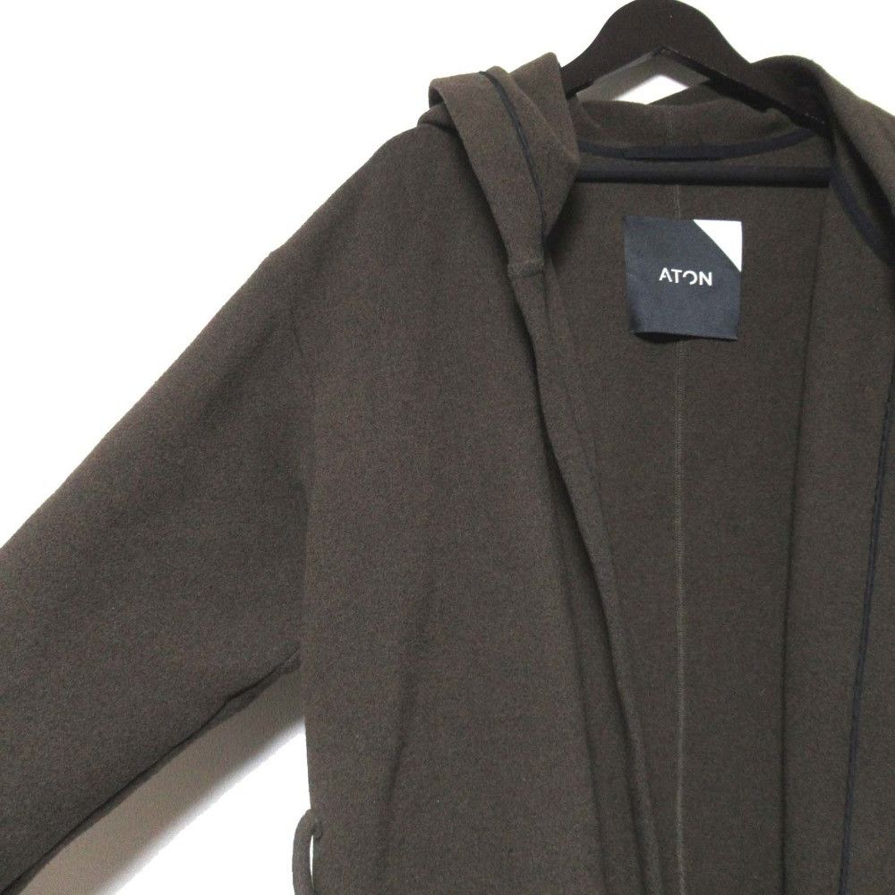 Other Other ATON Goatskin Pocket Melton Long Coat Leather Outerwear DUTY FREE for USA Size ONE SIZE - 3 Thumbnail