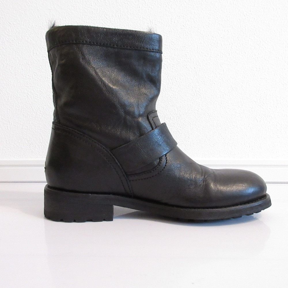 Jimmy Choo Jimmy Choo Jimmy Choo Shearling Engineer Boots Leather Shoes DUTY FREE for USA Size ONE SIZE - 4 Thumbnail