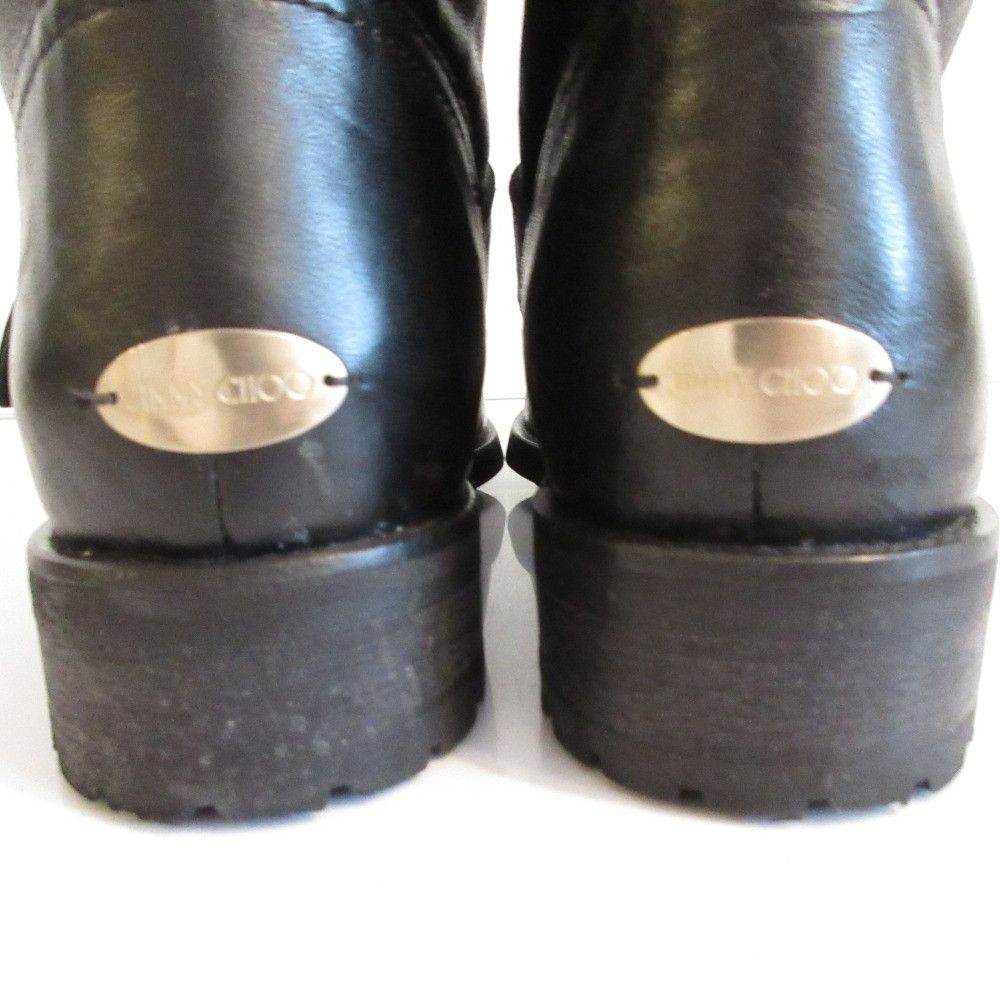 Jimmy Choo Jimmy Choo Jimmy Choo Shearling Engineer Boots Leather Shoes DUTY FREE for USA Size ONE SIZE - 6 Thumbnail