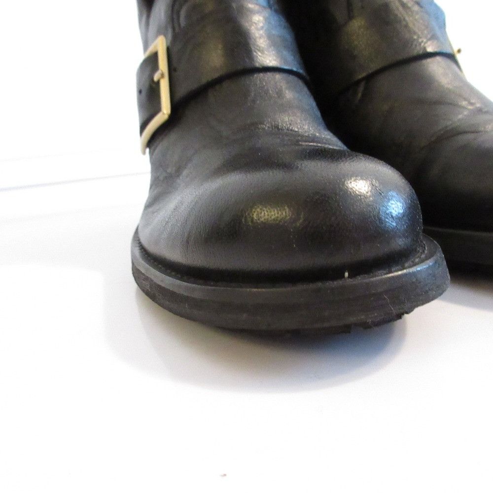 Jimmy Choo Jimmy Choo Jimmy Choo Shearling Engineer Boots Leather Shoes DUTY FREE for USA Size ONE SIZE - 10 Thumbnail