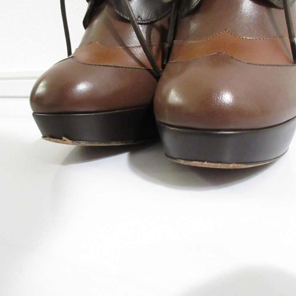 Bally Bally Bally Leather Platform Lace-up Booties Leather Shoes DUTY FREE for USA Size ONE SIZE - 8 Thumbnail