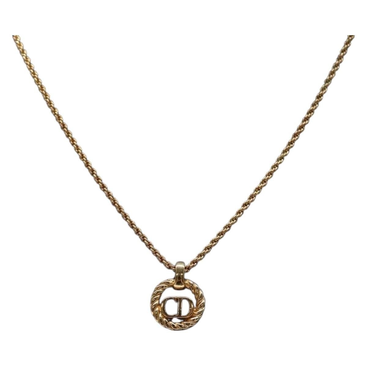 Dior Christian Dior CD Round Pendant Necklace Metal Size ONE SIZE - 3 Thumbnail