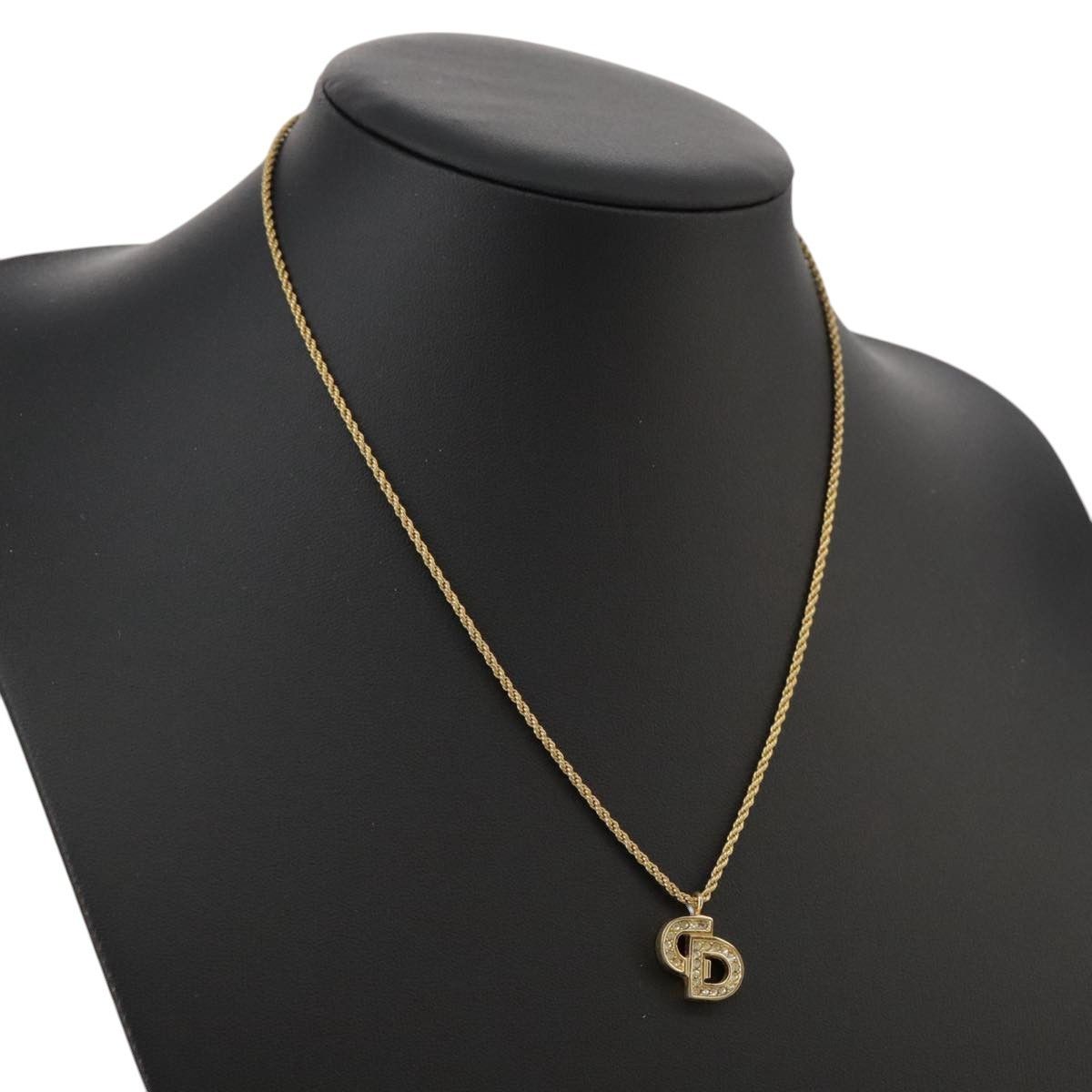Dior Christian Dior CD Pendant Necklace Metal and Crystals Size ONE SIZE - 9 Thumbnail