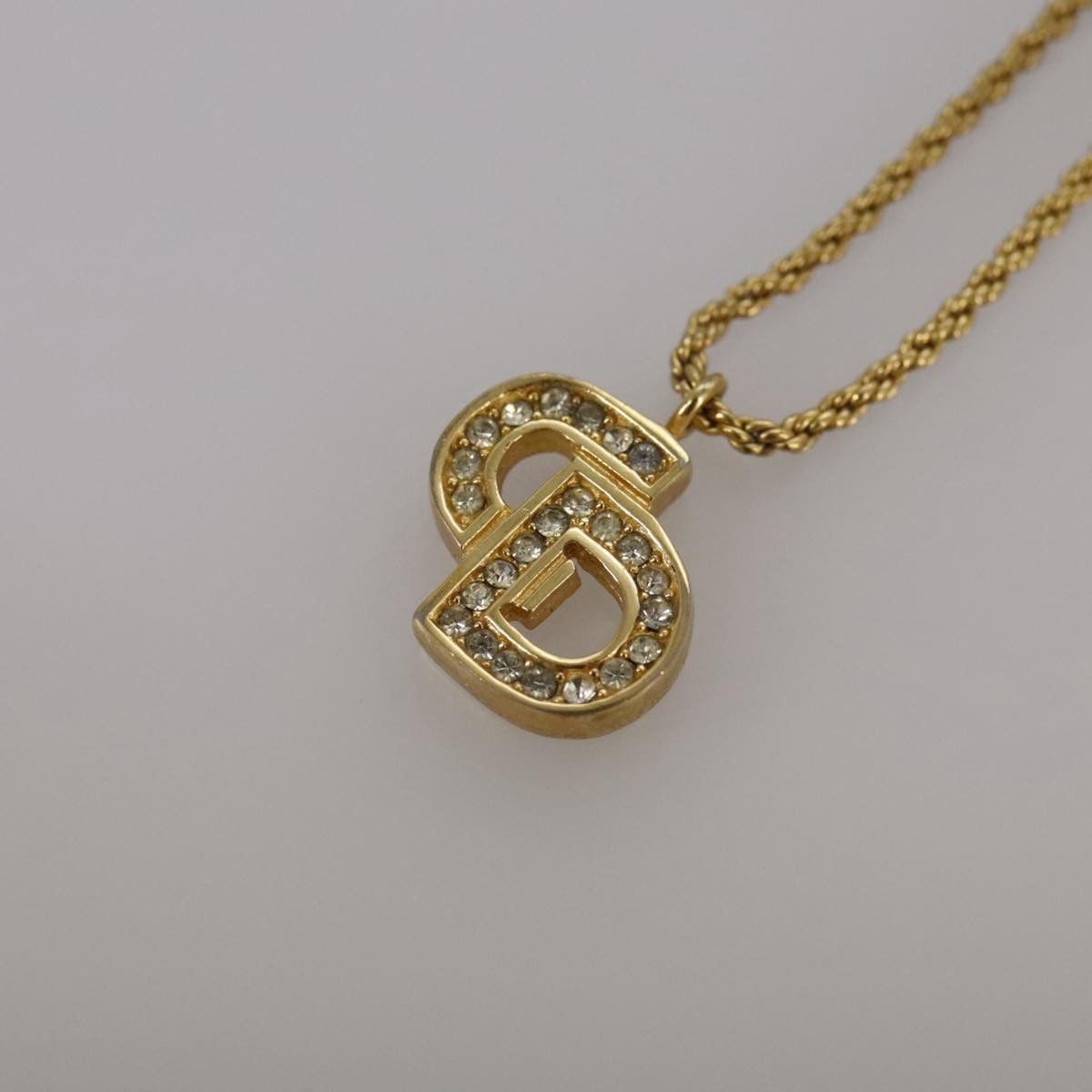 Dior Christian Dior CD Pendant Necklace Metal and Crystals Size ONE SIZE - 3 Thumbnail