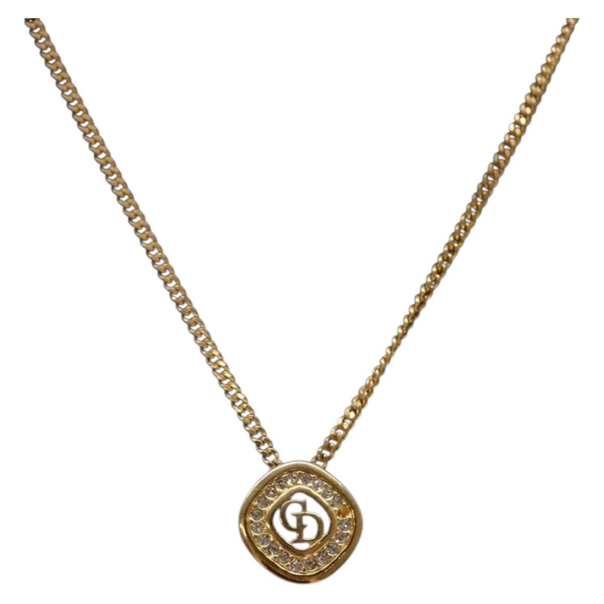 Dior Christian Dior CD Round Pendant Metal and Crystals Size ONE SIZE - 4 Thumbnail