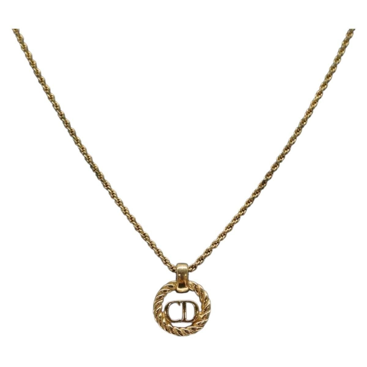 Dior Christian Dior CD Round Pendant Necklace Metal Size ONE SIZE - 3 Thumbnail