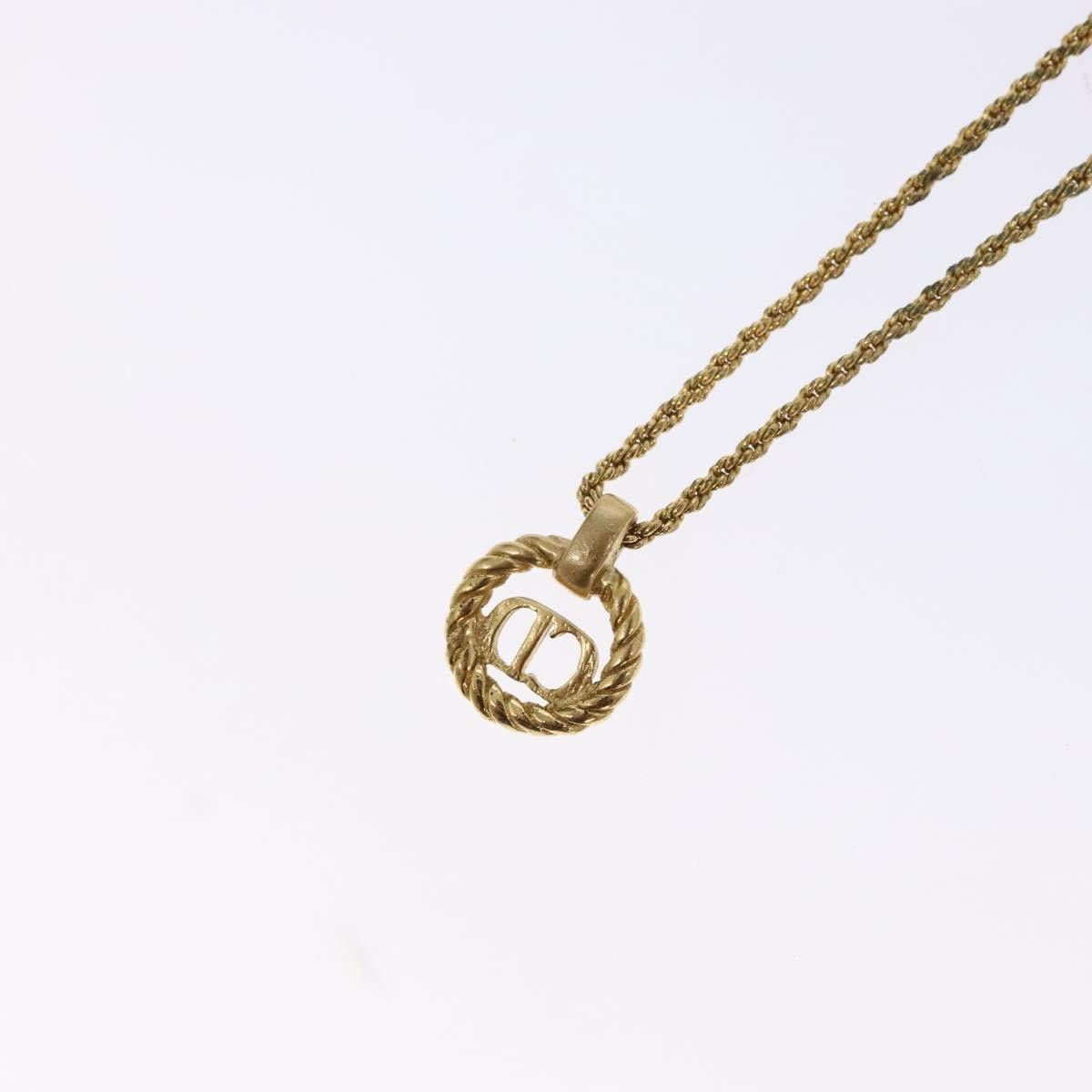 Dior Christian Dior CD Round Pendant Necklace Metal Size ONE SIZE - 4 Thumbnail