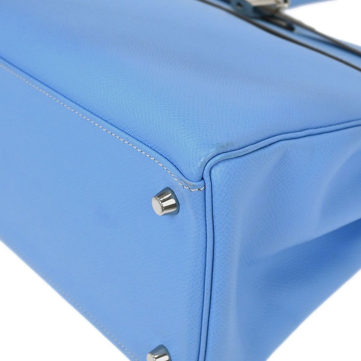Hermes Hermes Kelly Handbag Blue Epsom with Palladium Hardware Size ONE SIZE - 3 Thumbnail