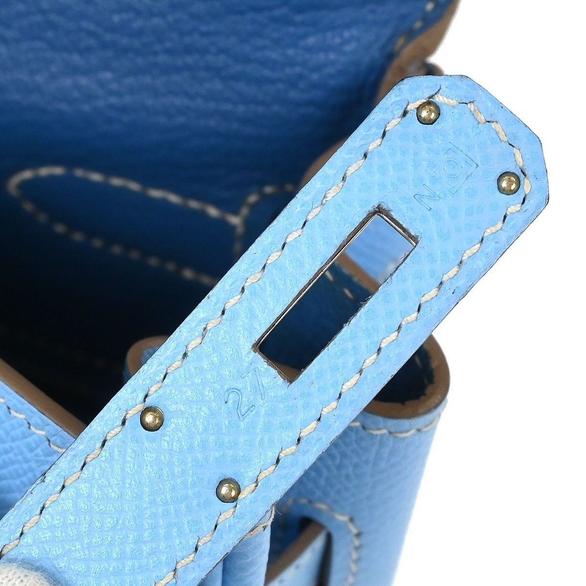 Hermes Hermes Kelly Handbag Blue Epsom with Palladium Hardware Size ONE SIZE - 10 Thumbnail