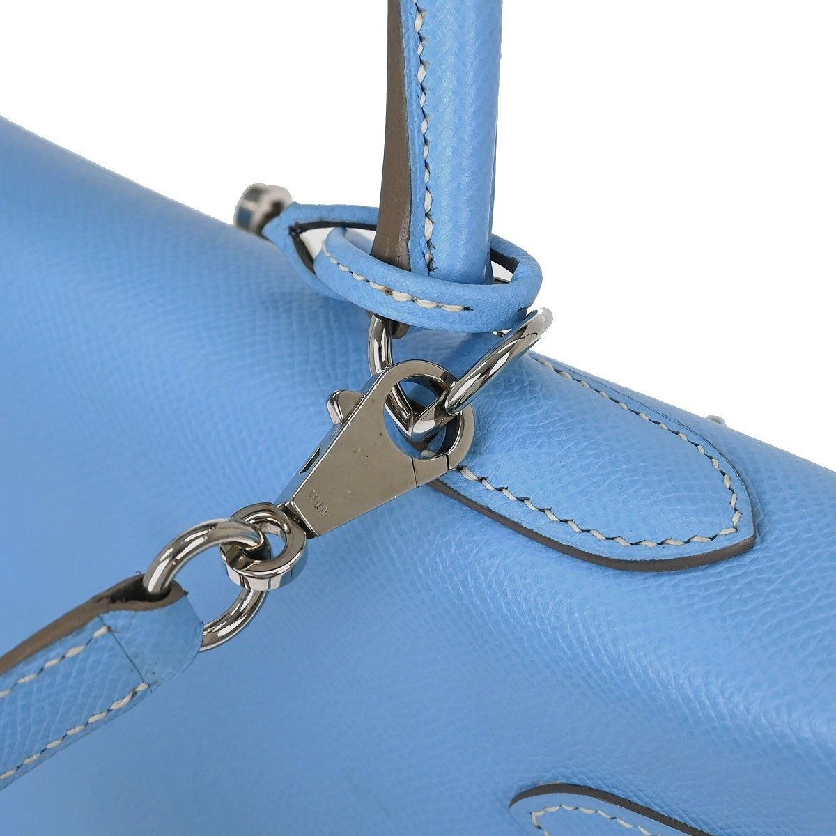 Hermes Hermes Kelly Handbag Blue Epsom with Palladium Hardware Size ONE SIZE - 5 Thumbnail