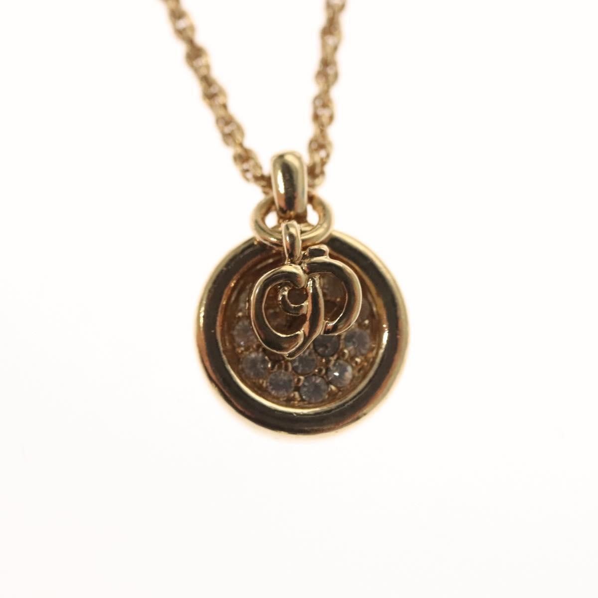 Dior Christian Dior CD Round Pendant Necklace Metal and Crystals Size ONE SIZE - 3 Thumbnail