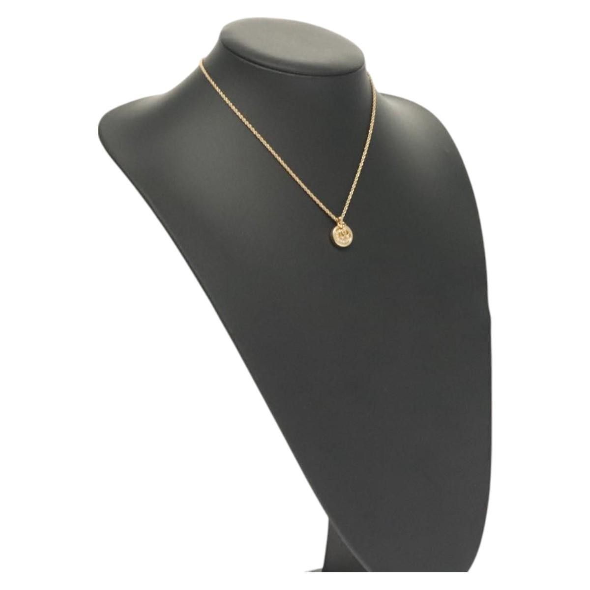 Dior Christian Dior CD Round Pendant Necklace Metal and Crystals Size ONE SIZE - 9 Thumbnail