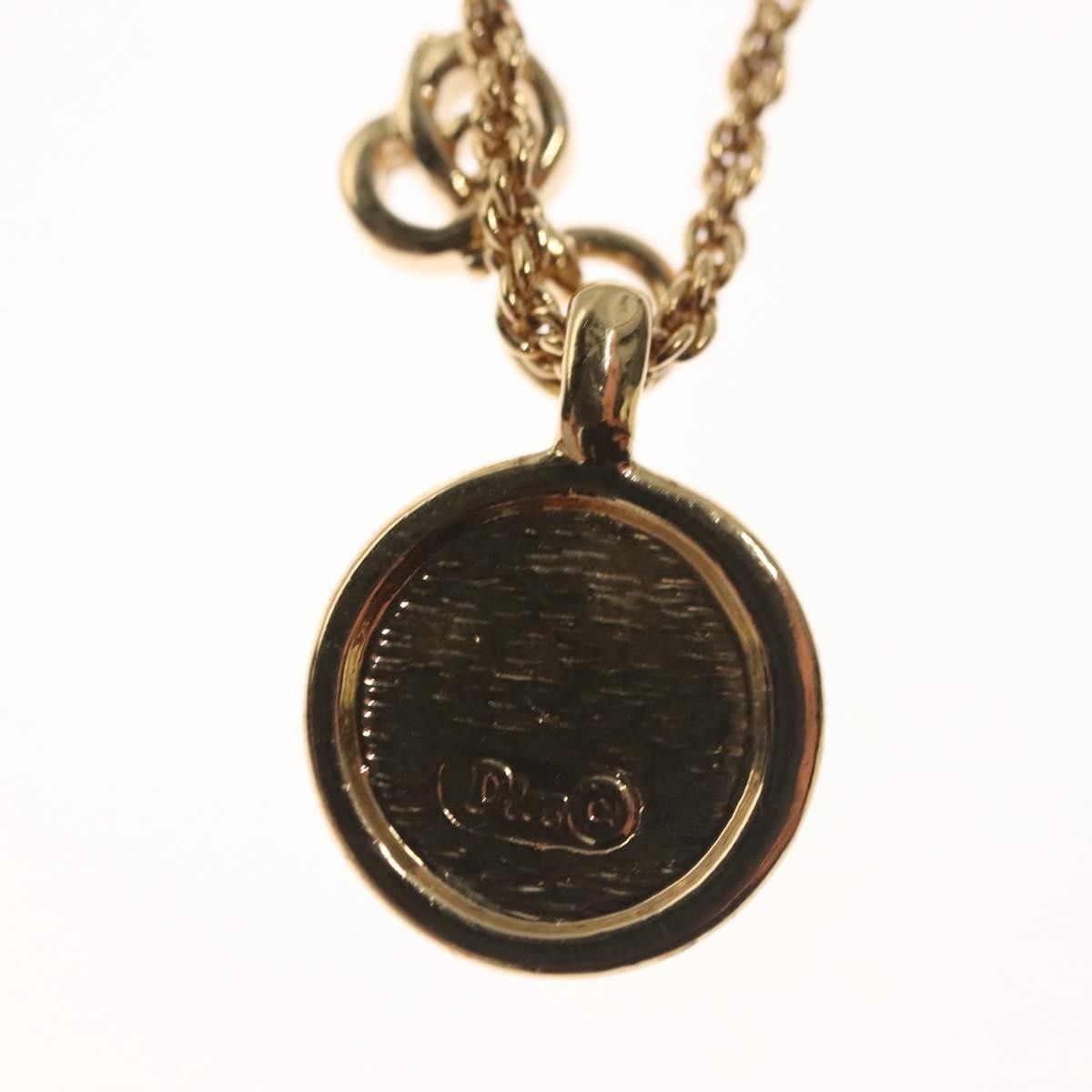 Dior Christian Dior CD Round Pendant Necklace Metal and Crystals Size ONE SIZE - 4 Thumbnail