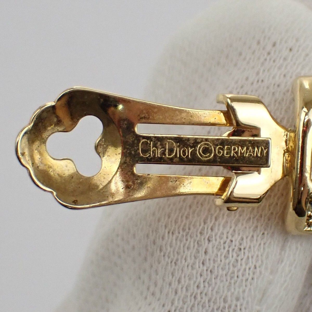 Dior Christian Dior CD Logo Rhinestone Drop Earrings Clip-On Rhinestone,Silver Plated Size ONE SIZE - 4 Thumbnail