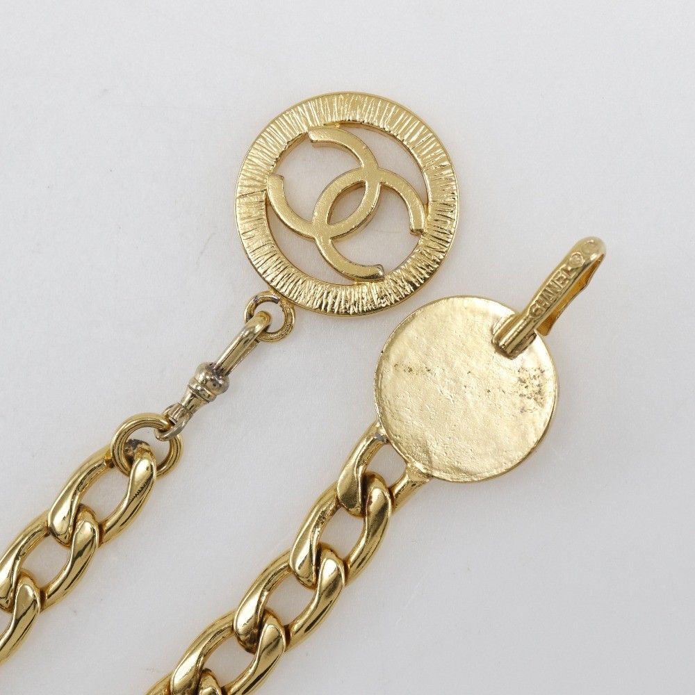 Chanel Chanel Vintage CC Chain Belt Metal and Leather Size ONE SIZE - 4 Thumbnail