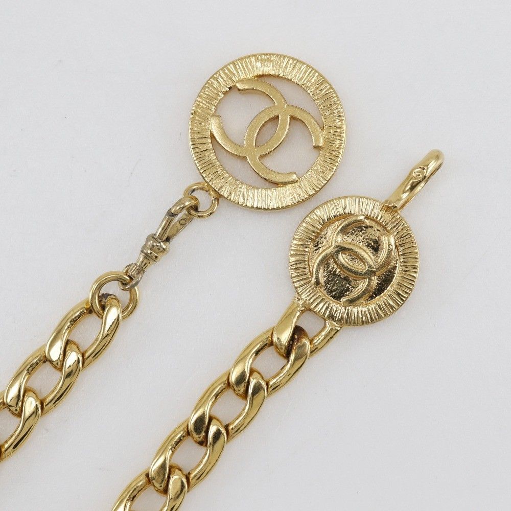 Chanel Chanel Vintage CC Chain Belt Metal and Leather Size ONE SIZE - 3 Thumbnail