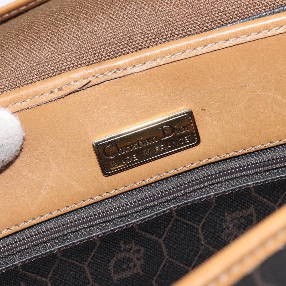 Christian Dior Vintage Honeycomb Flap Crossbody Bag Canvas and Leather