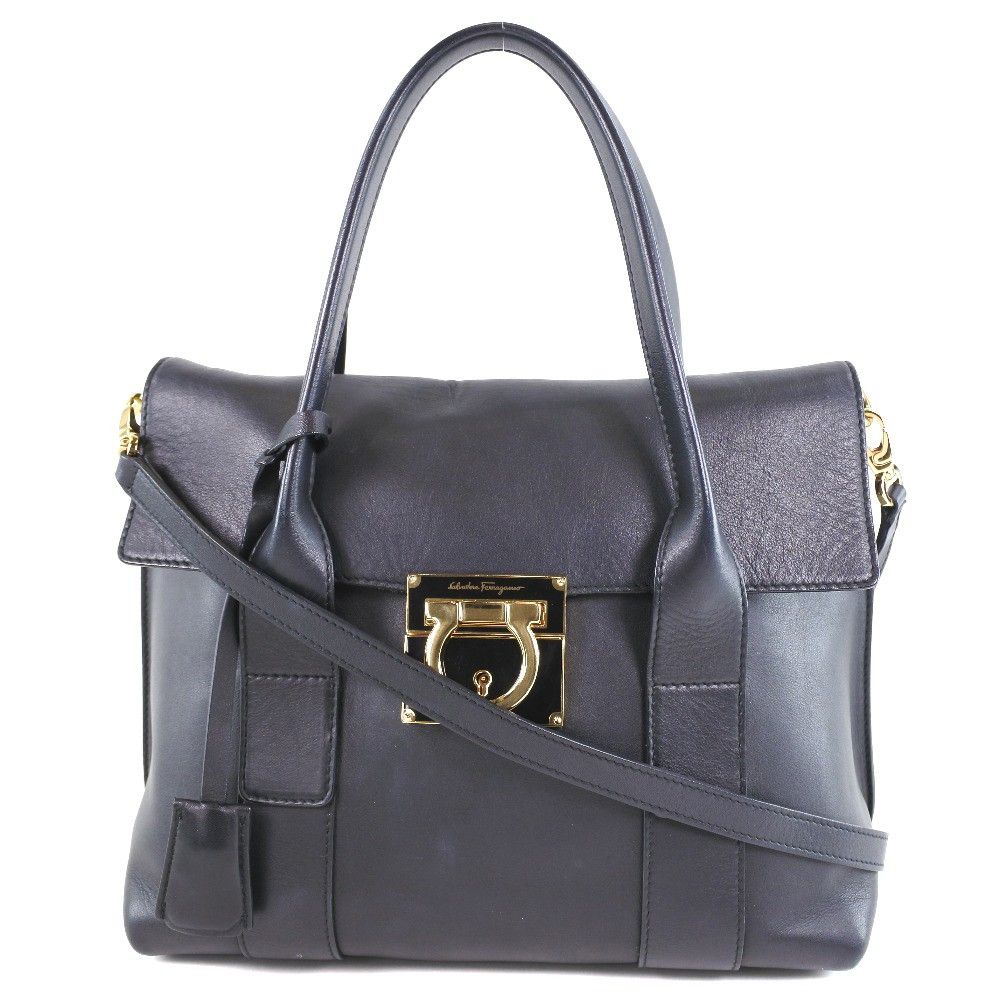 Salvatore Ferragamo Salvatore Ferragamo Gancini Lock Flap Tote Leather Size ONE SIZE - 12 Thumbnail