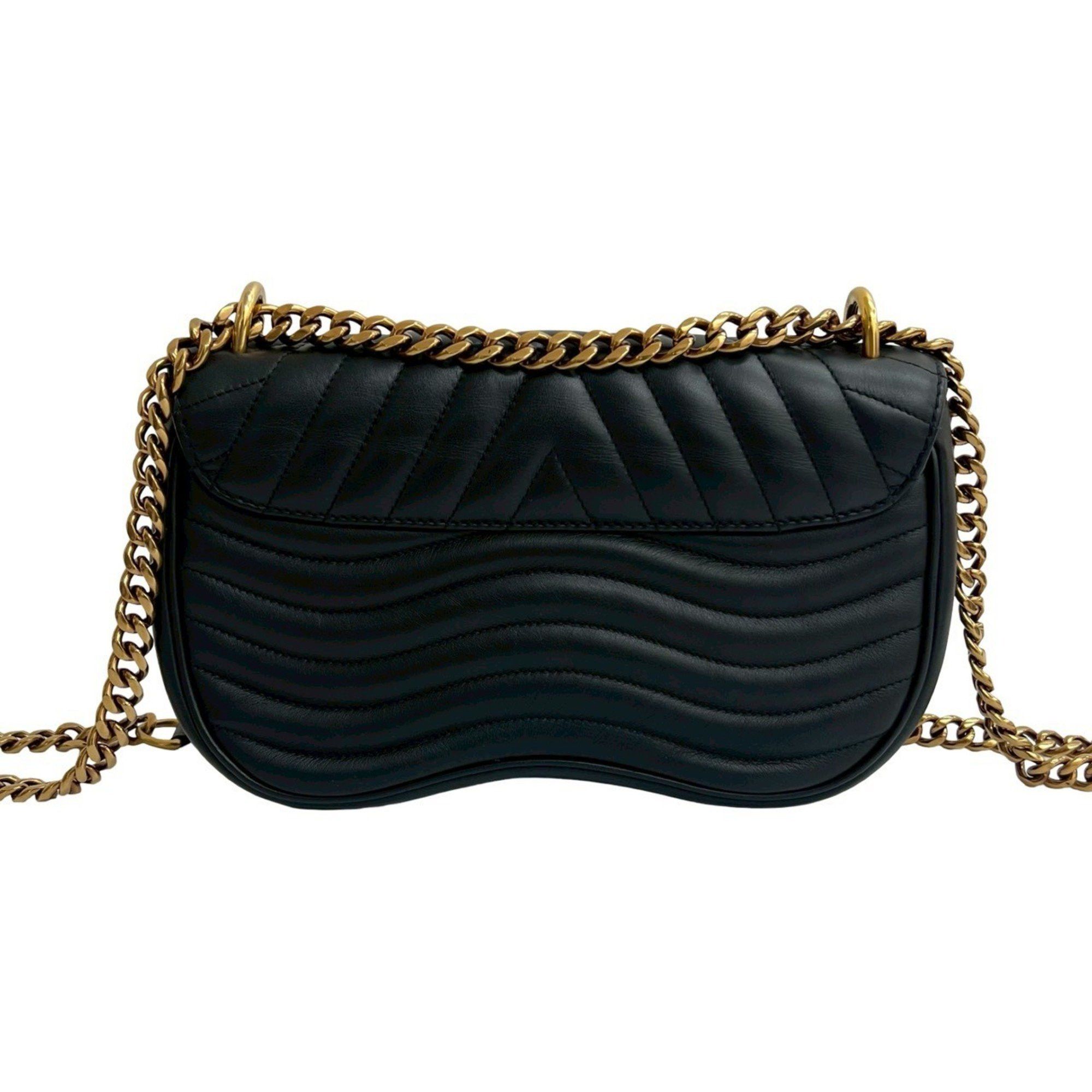 Louis Vuitton LOUIS VUITTON New Wave Leather 2-Way Chain Shoulder Bag/Handbag Black 28720 Size ONE SIZE - 3 Thumbnail