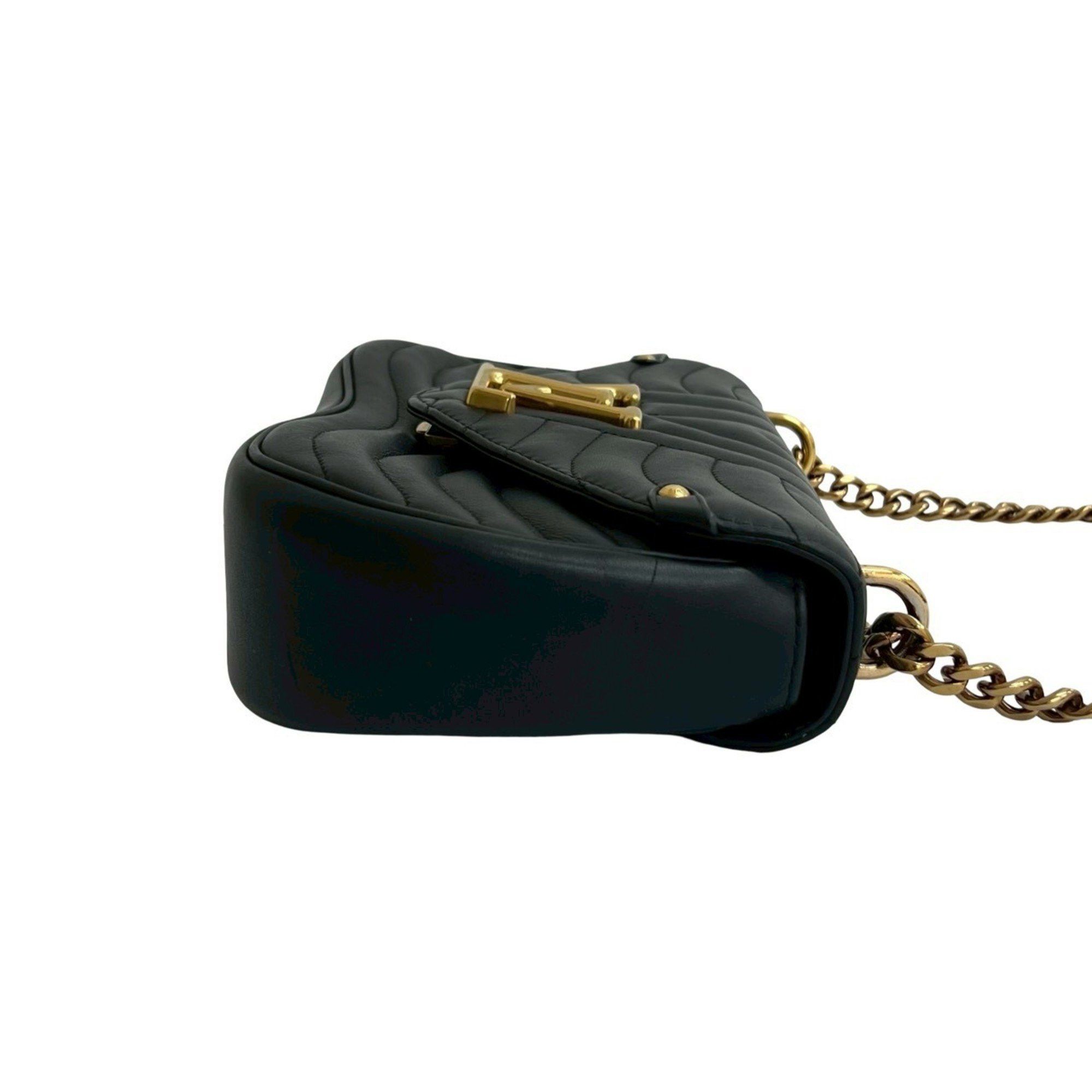 Louis Vuitton LOUIS VUITTON New Wave Leather 2-Way Chain Shoulder Bag/Handbag Black 28720 Size ONE SIZE - 6 Thumbnail