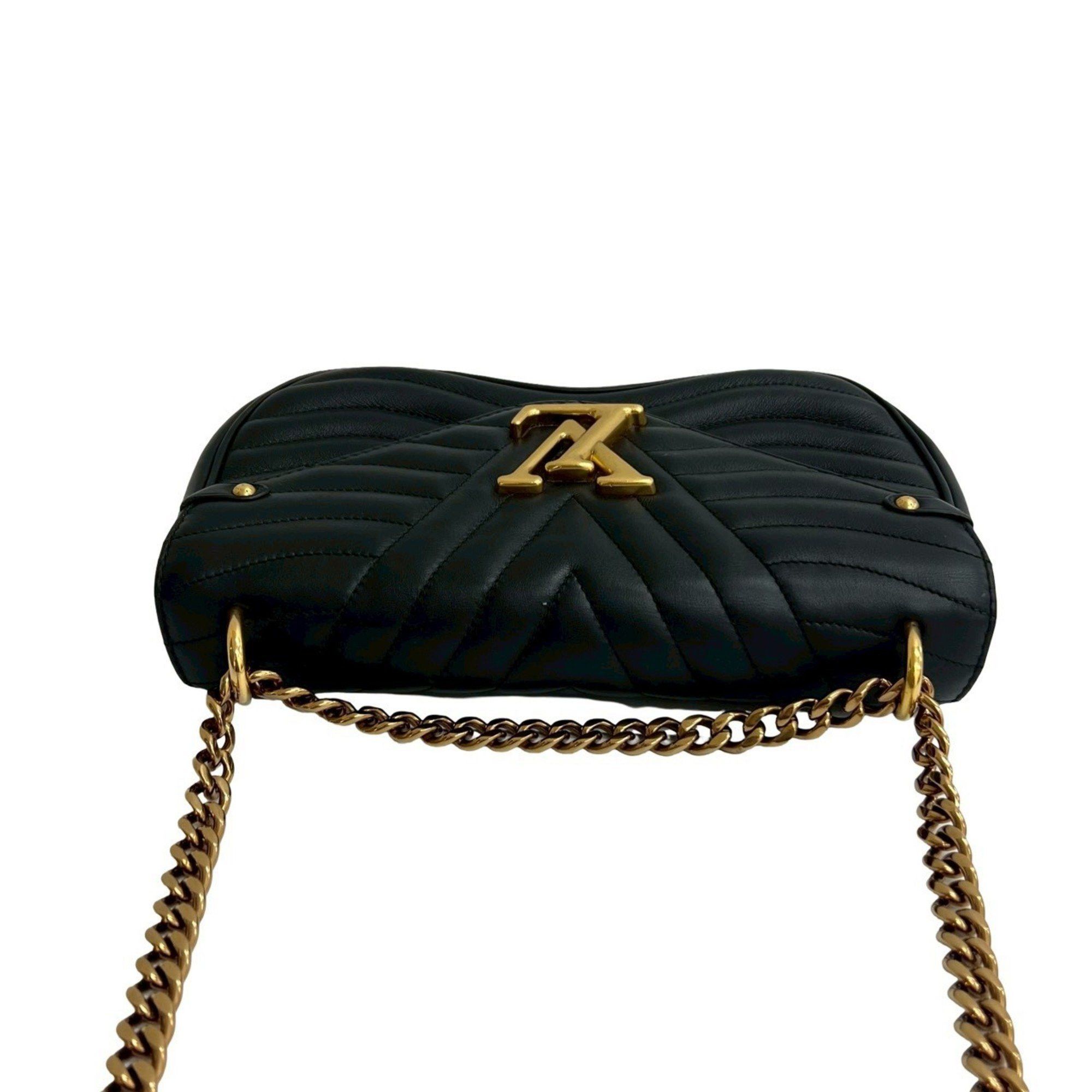 Louis Vuitton LOUIS VUITTON New Wave Leather 2-Way Chain Shoulder Bag/Handbag Black 28720 Size ONE SIZE - 4 Thumbnail