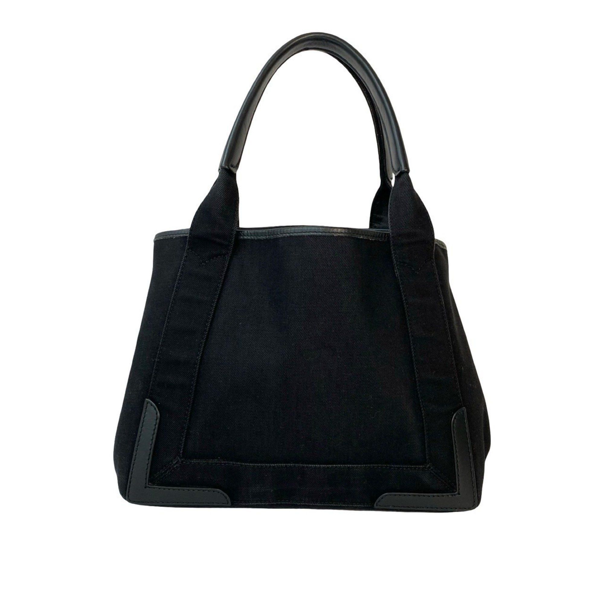 Balenciaga BALENCIAGA Navy Cabas S Logo Canvas and Leather Tote Bag, Black, 29921 Size ONE SIZE - 3 Thumbnail