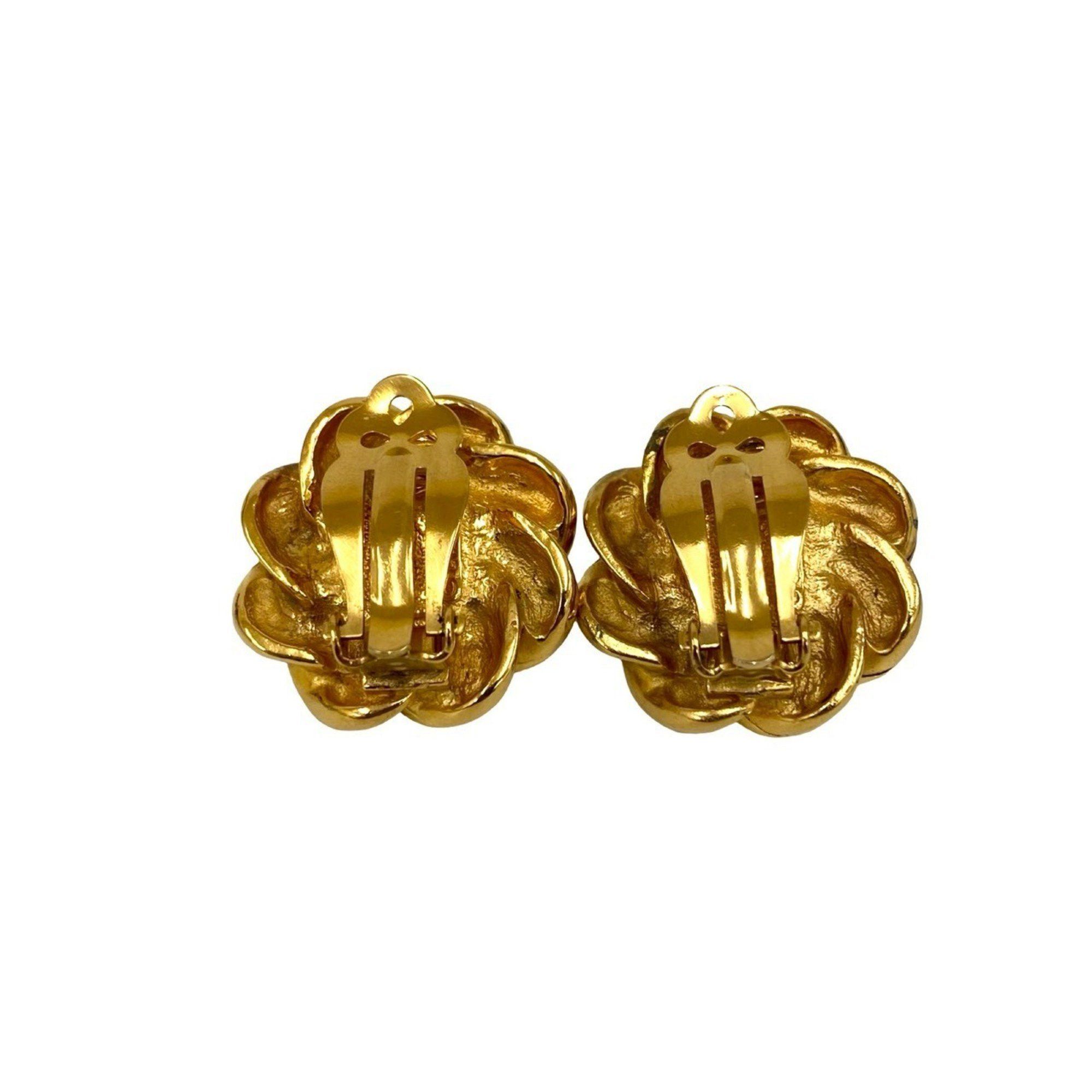 Chanel CHANEL Gripoa Coco Mark Color Stone Earrings and Ear Cuffs, Gold Red, 94279 Size ONE SIZE - 4 Thumbnail