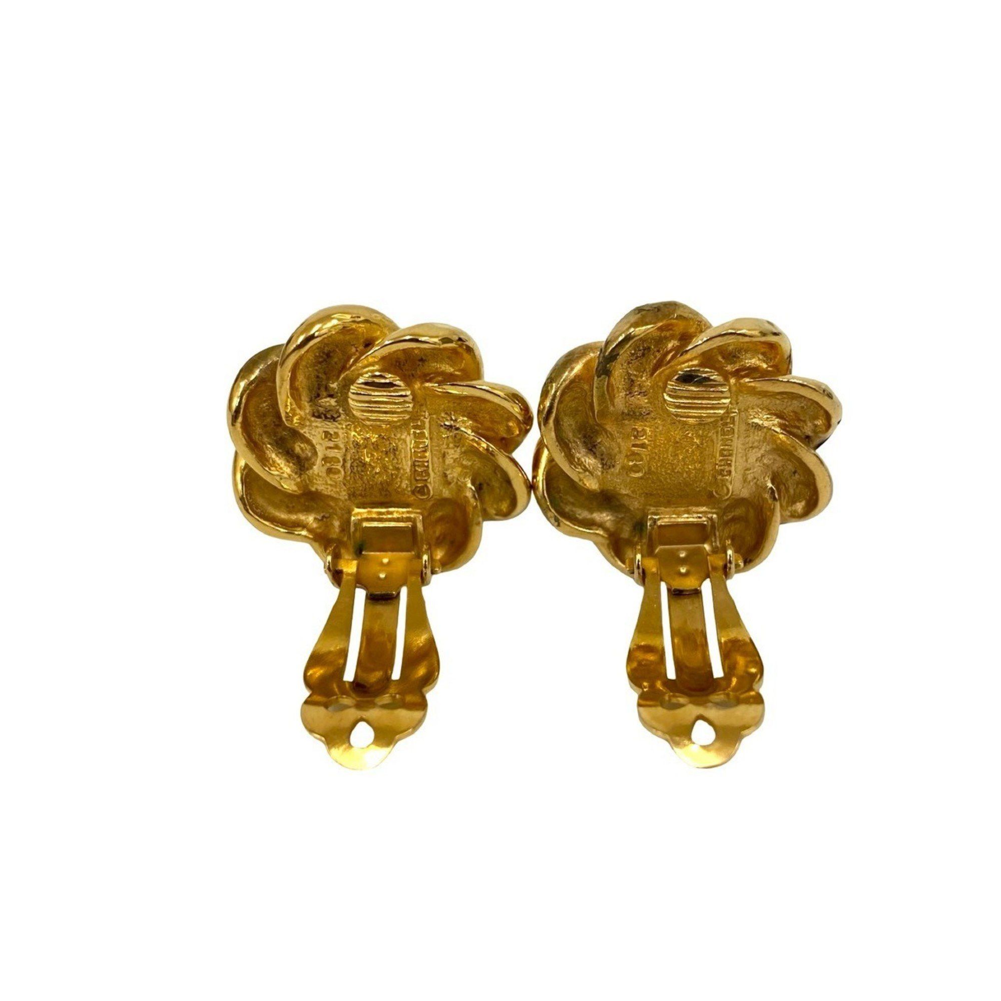 Chanel CHANEL Gripoa Coco Mark Color Stone Earrings and Ear Cuffs, Gold Red, 94279 Size ONE SIZE - 5 Thumbnail