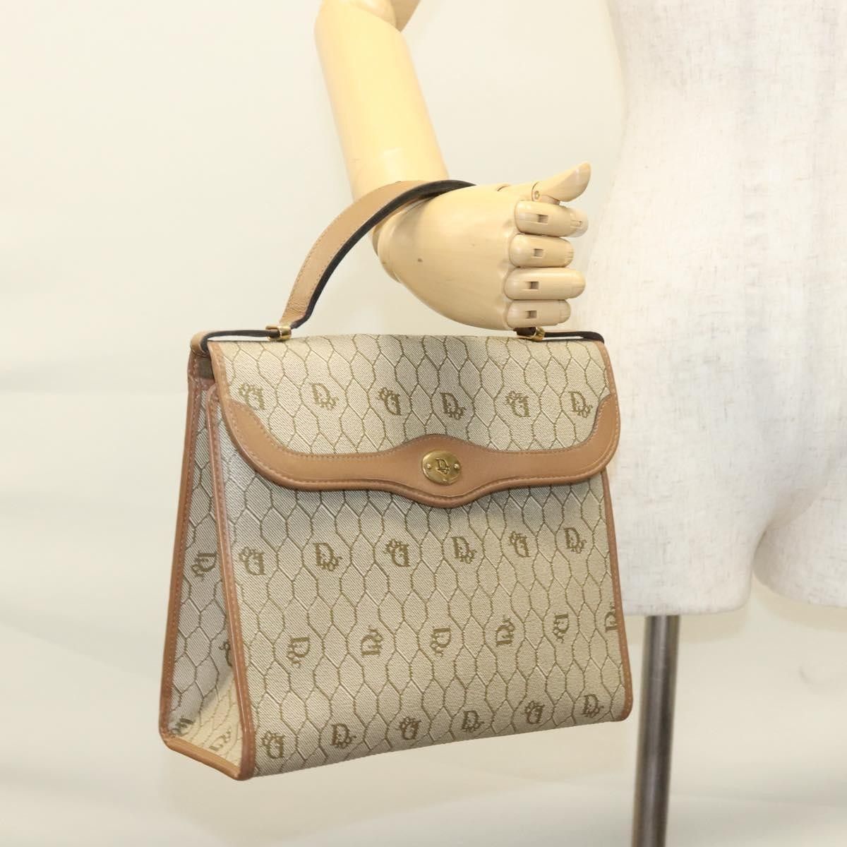 Dior Christian Dior Vintage Honeycomb Handbag Canvas Leather Size ONE SIZE - 22 Thumbnail