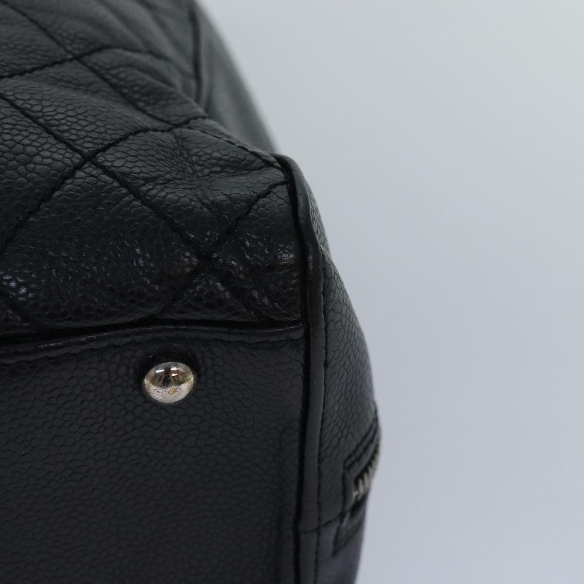 Chanel Chanel Vintage CC Zip Around Bowler Bag Quilted Caviar Size ONE SIZE - 10 Thumbnail
