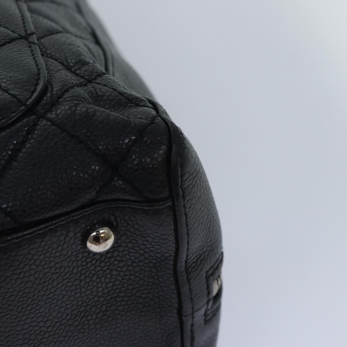 Chanel Chanel Vintage CC Zip Around Bowler Bag Quilted Caviar Size ONE SIZE - 12 Thumbnail