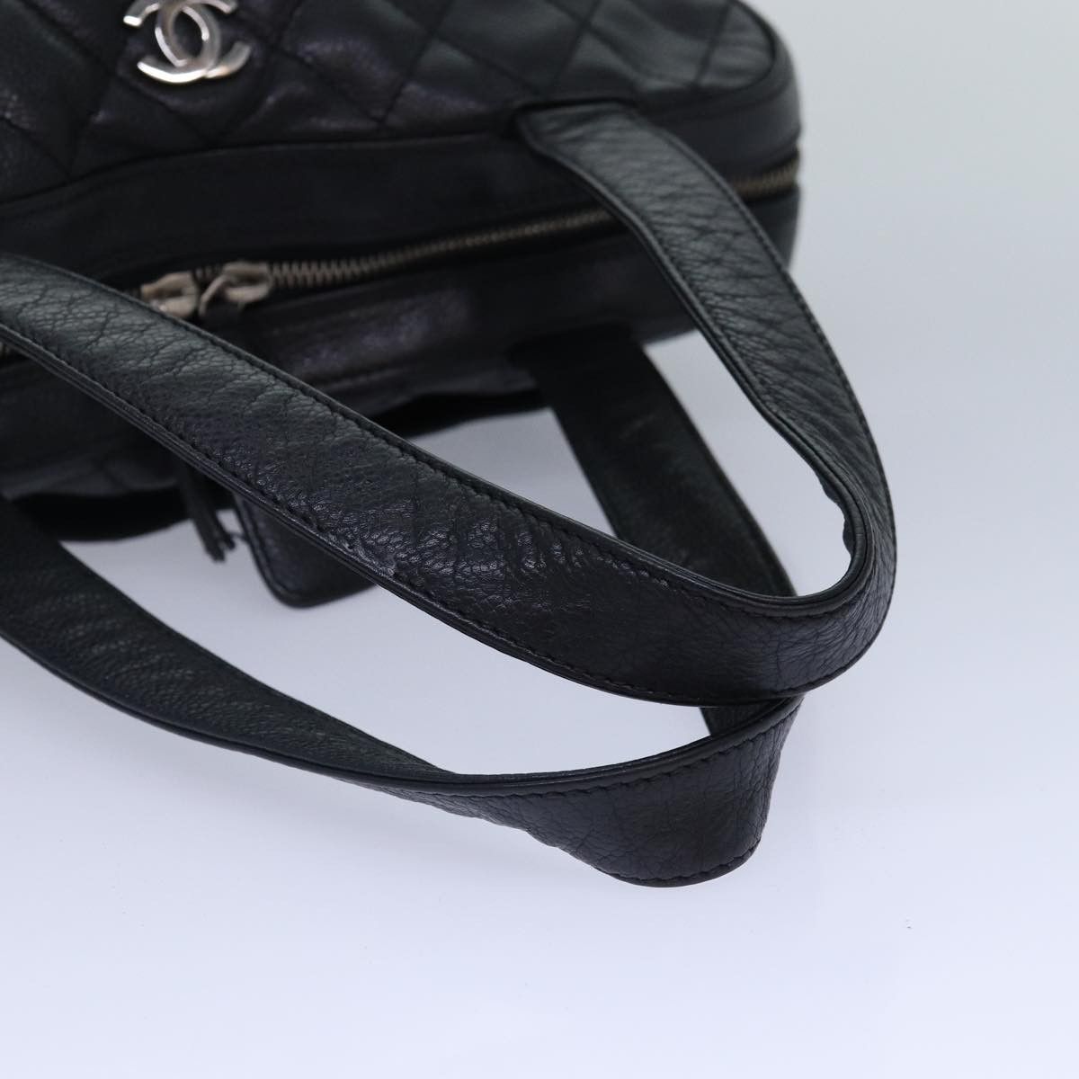 Chanel Chanel Vintage CC Zip Around Bowler Bag Quilted Caviar Size ONE SIZE - 8 Thumbnail