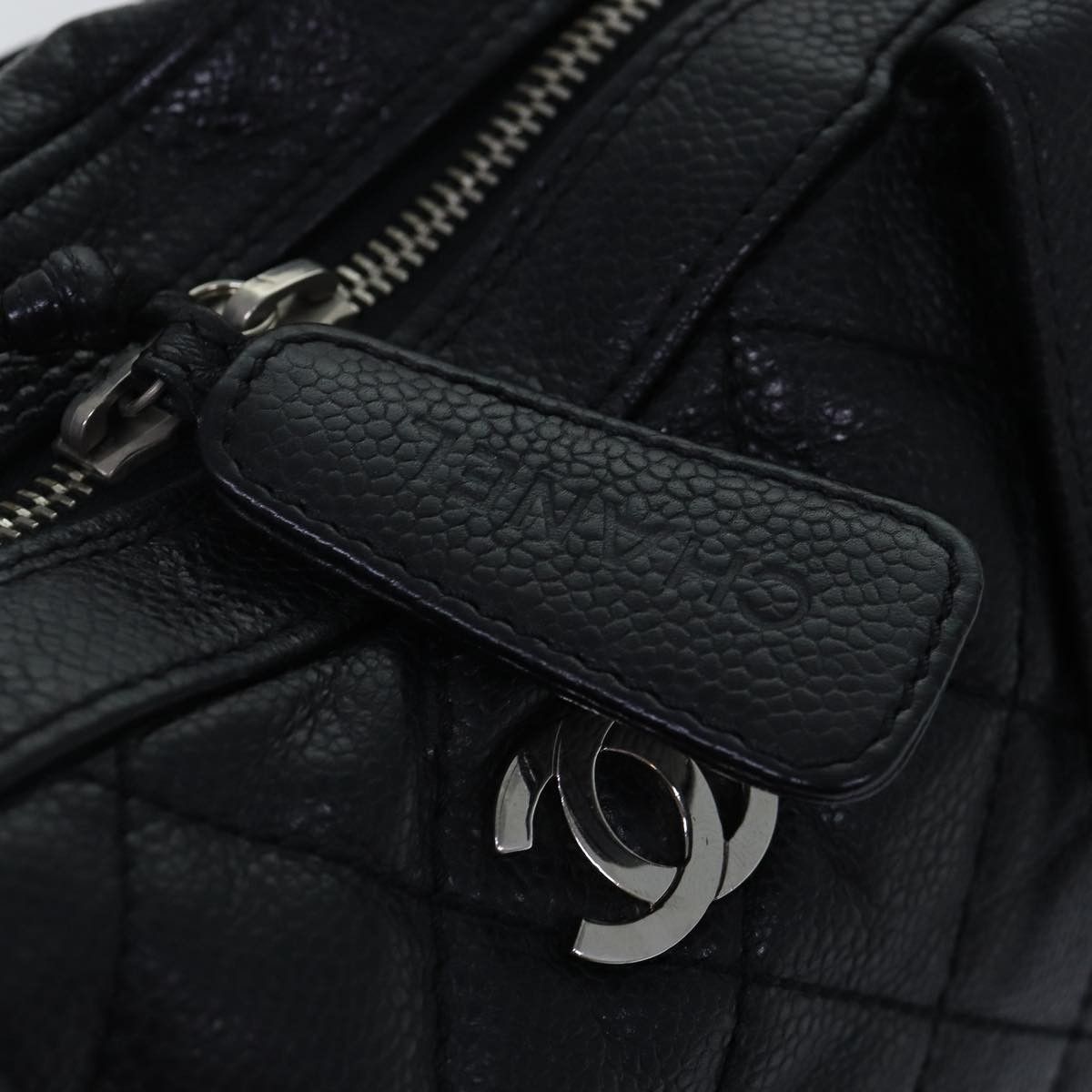 Chanel Chanel Vintage CC Zip Around Bowler Bag Quilted Caviar Size ONE SIZE - 13 Thumbnail