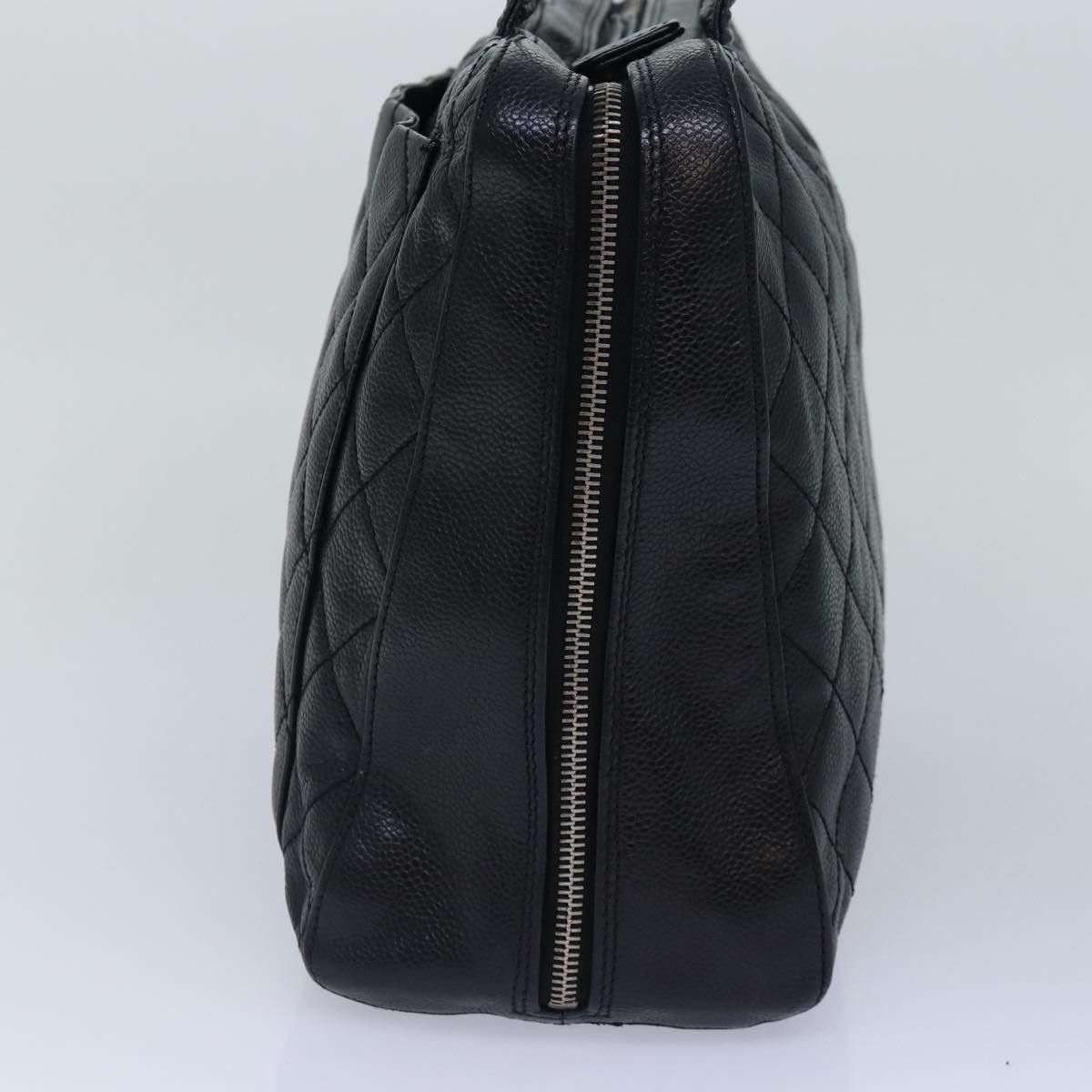 Chanel Chanel Vintage CC Zip Around Bowler Bag Quilted Caviar Size ONE SIZE - 3 Thumbnail