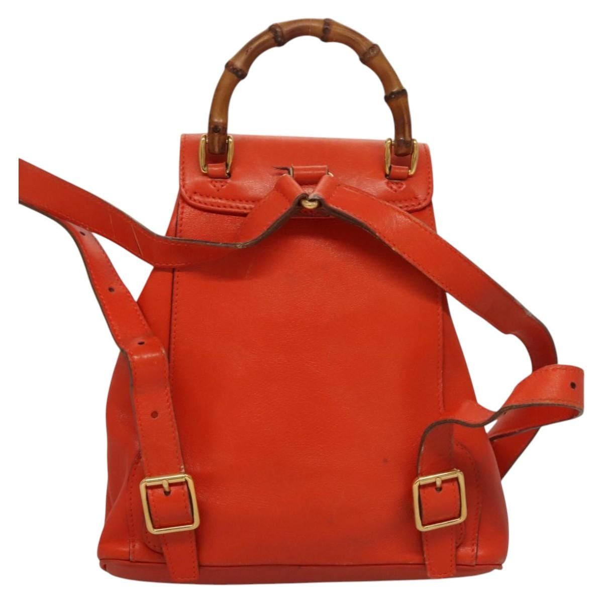Gucci Gucci Vintage Bamboo Backpack Leather Size ONE SIZE - 2 Thumbnail
