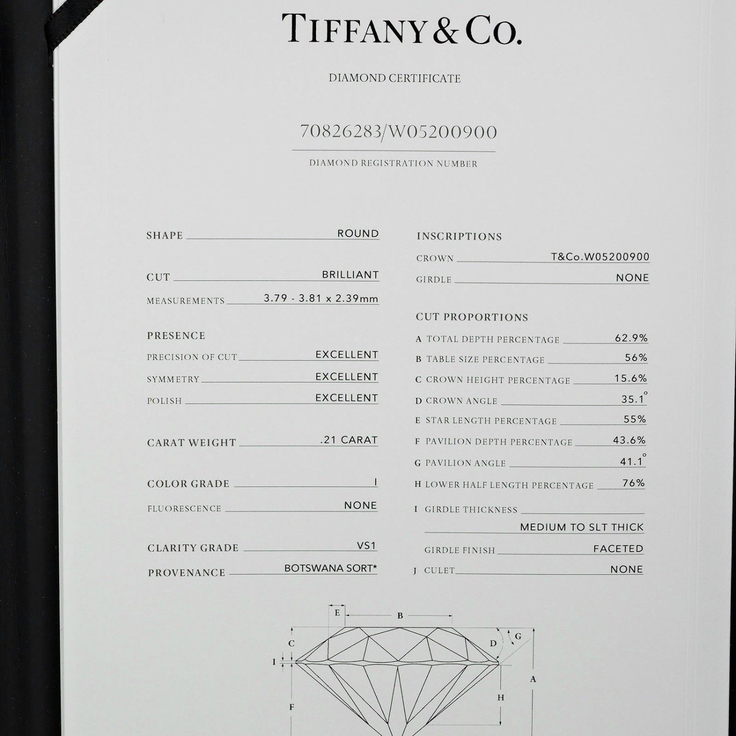 Tiffany & Co. Tiffany & Co. Tiffany Setting Solitaire Ring Platinum with RBC Diamond I/VS1 Size ONE SIZE - 8 Thumbnail