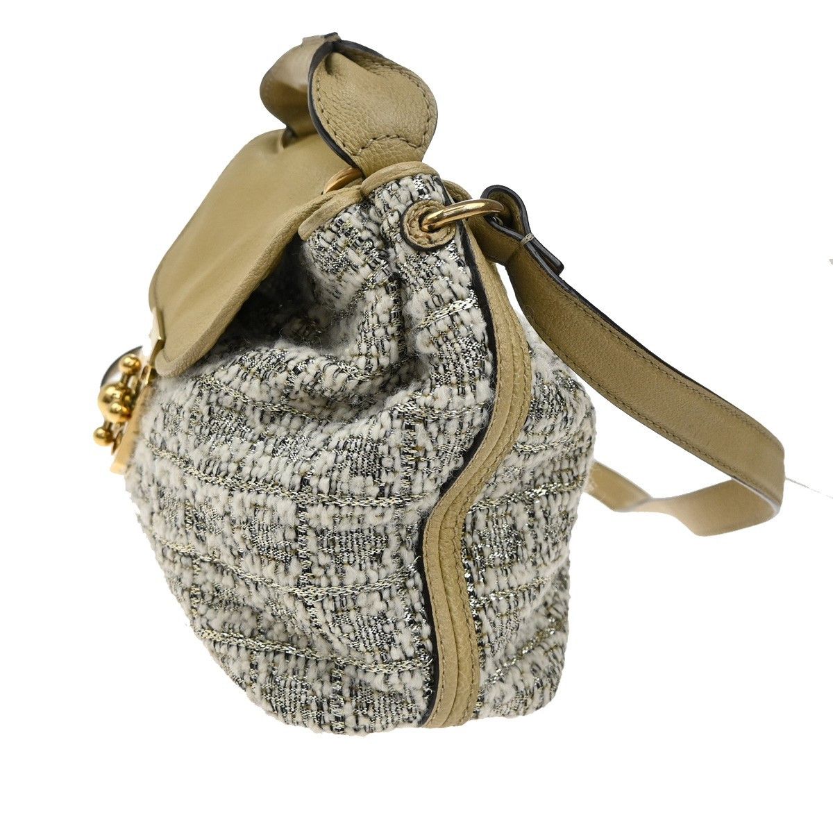 Chloe Chloe Elsie Shoulder Bag Tweed Leather Size ONE SIZE - 3 Thumbnail