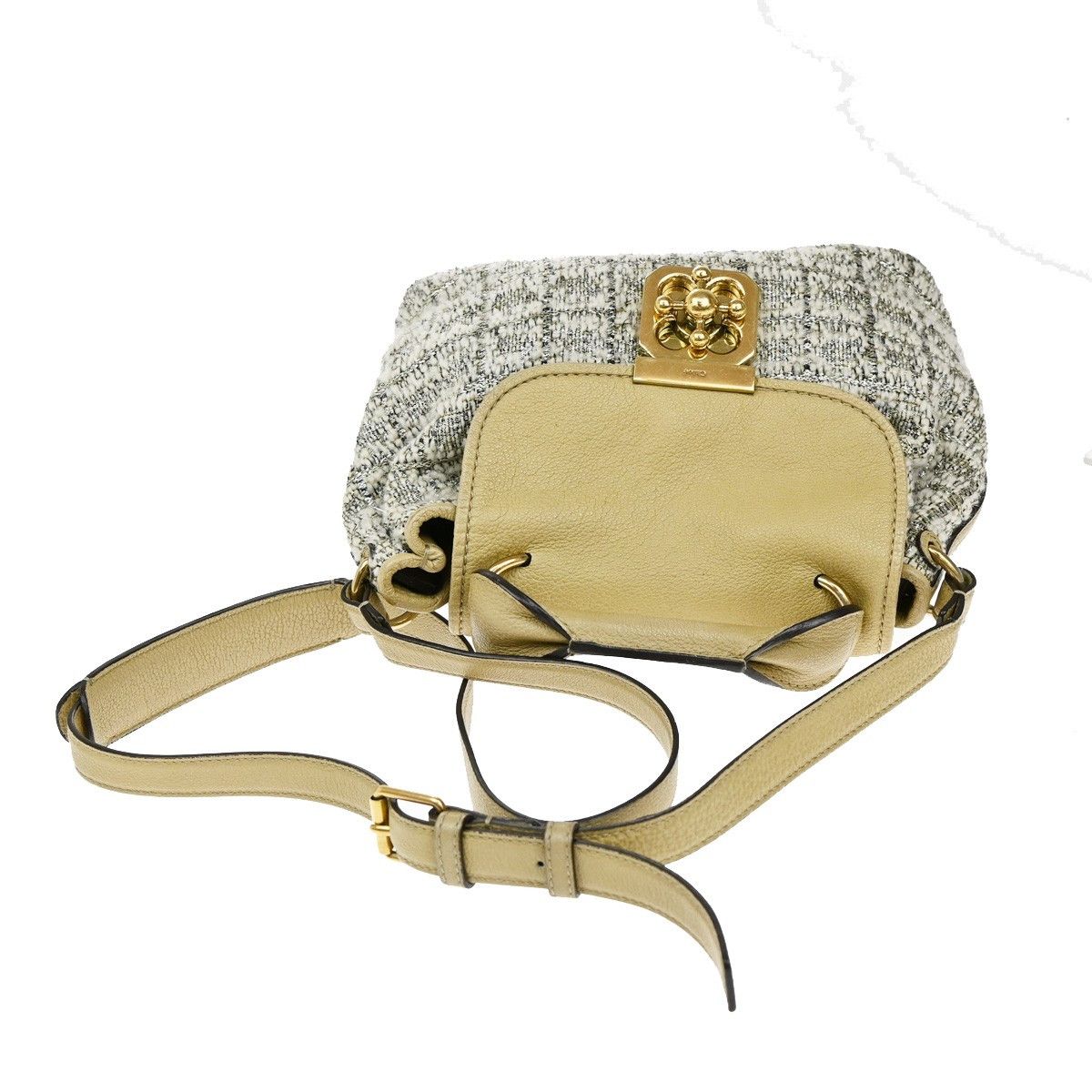 Chloe Chloe Elsie Shoulder Bag Tweed Leather Size ONE SIZE - 7 Thumbnail