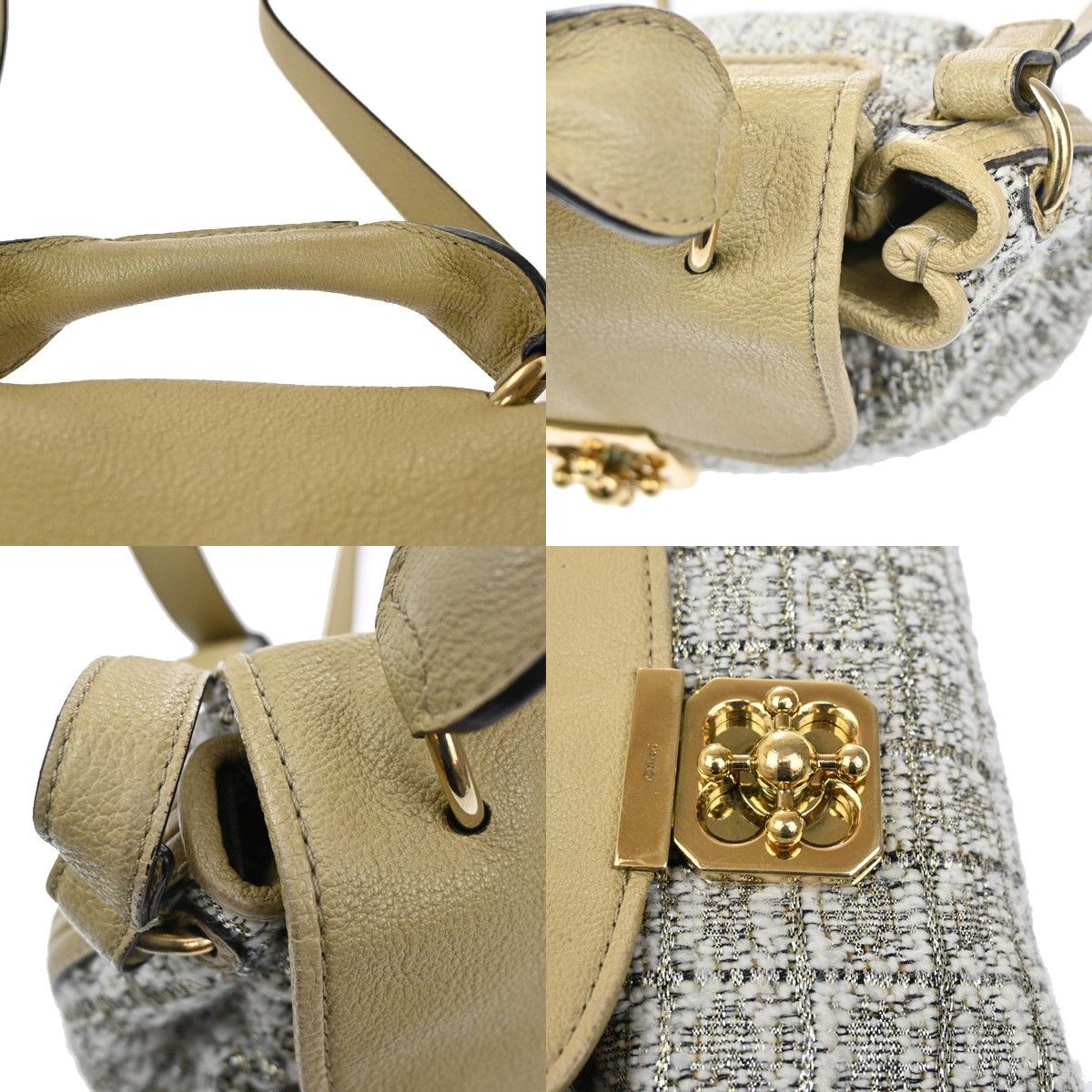Chloe Chloe Elsie Shoulder Bag Tweed Leather Size ONE SIZE - 9 Thumbnail