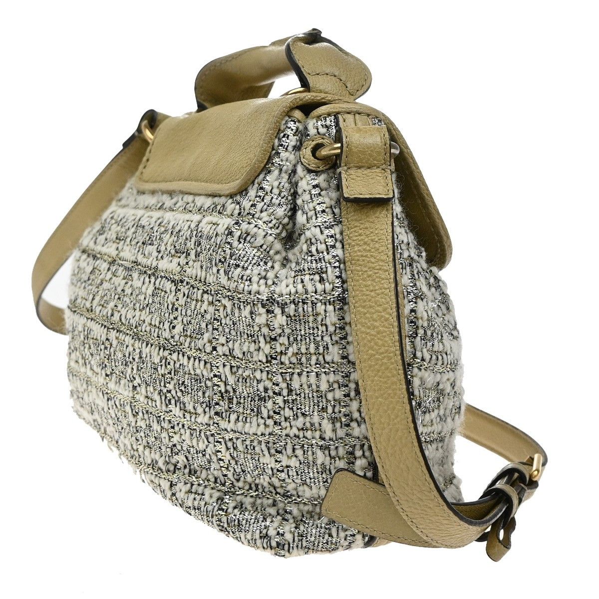 Chloe Chloe Elsie Shoulder Bag Tweed Leather Size ONE SIZE - 4 Thumbnail
