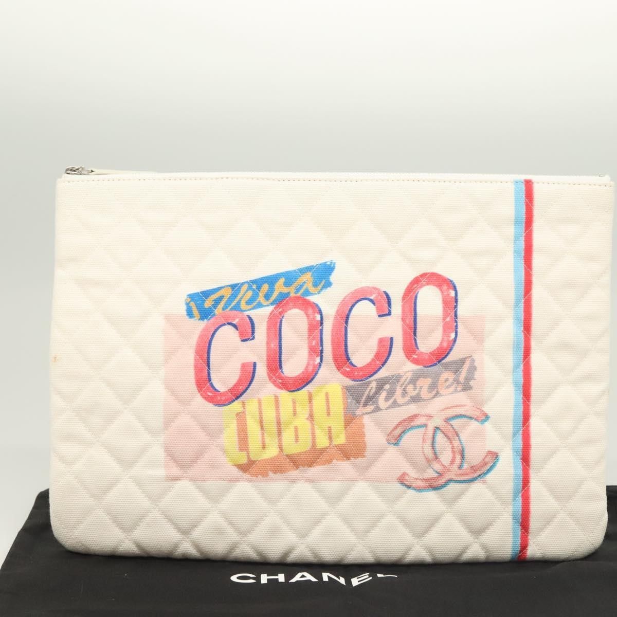 Chanel Chanel Coco Cuba Pouch Printed Quilted Canvas Size ONE SIZE - 10 Thumbnail