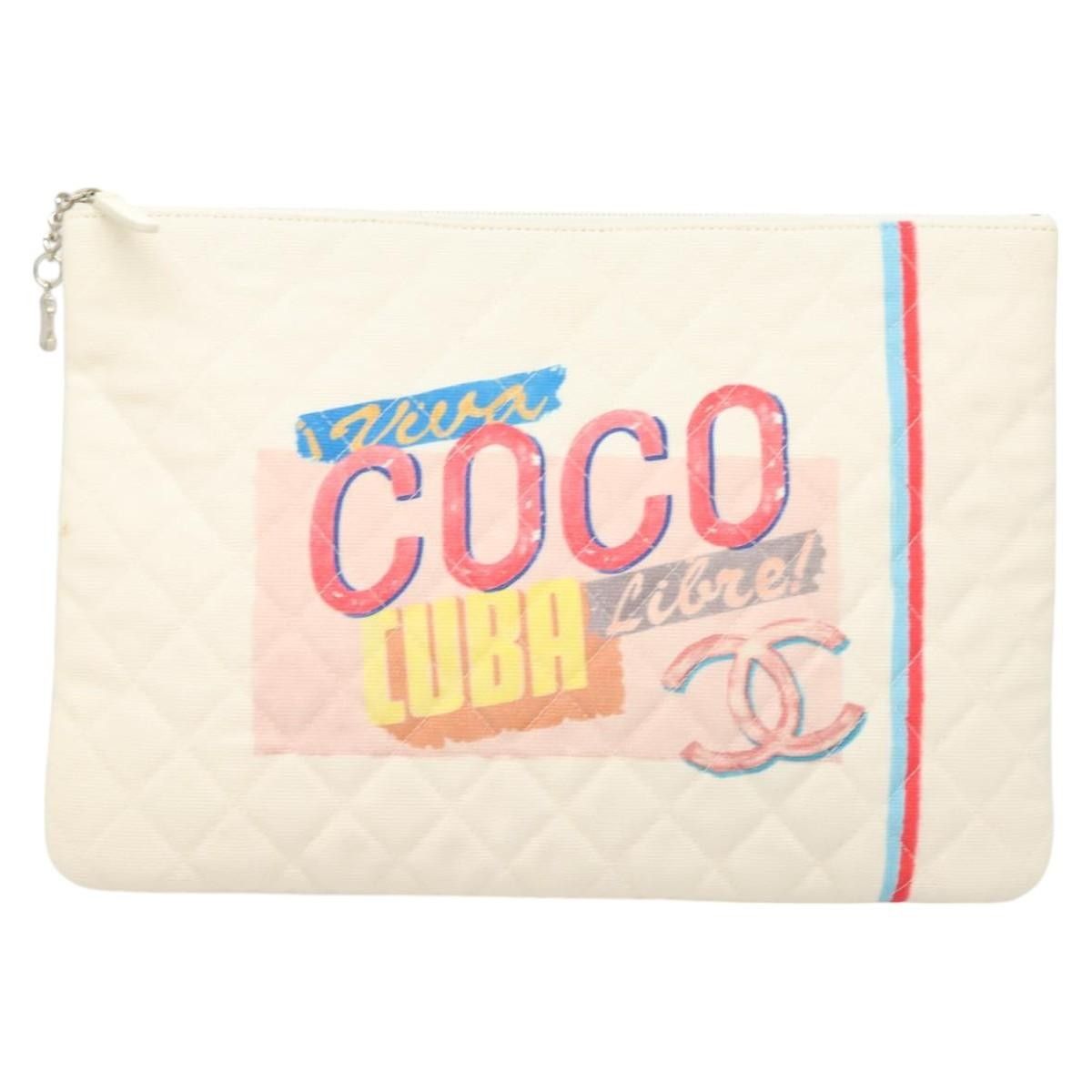 Chanel Chanel Coco Cuba Pouch Printed Quilted Canvas Size ONE SIZE - 16 Thumbnail