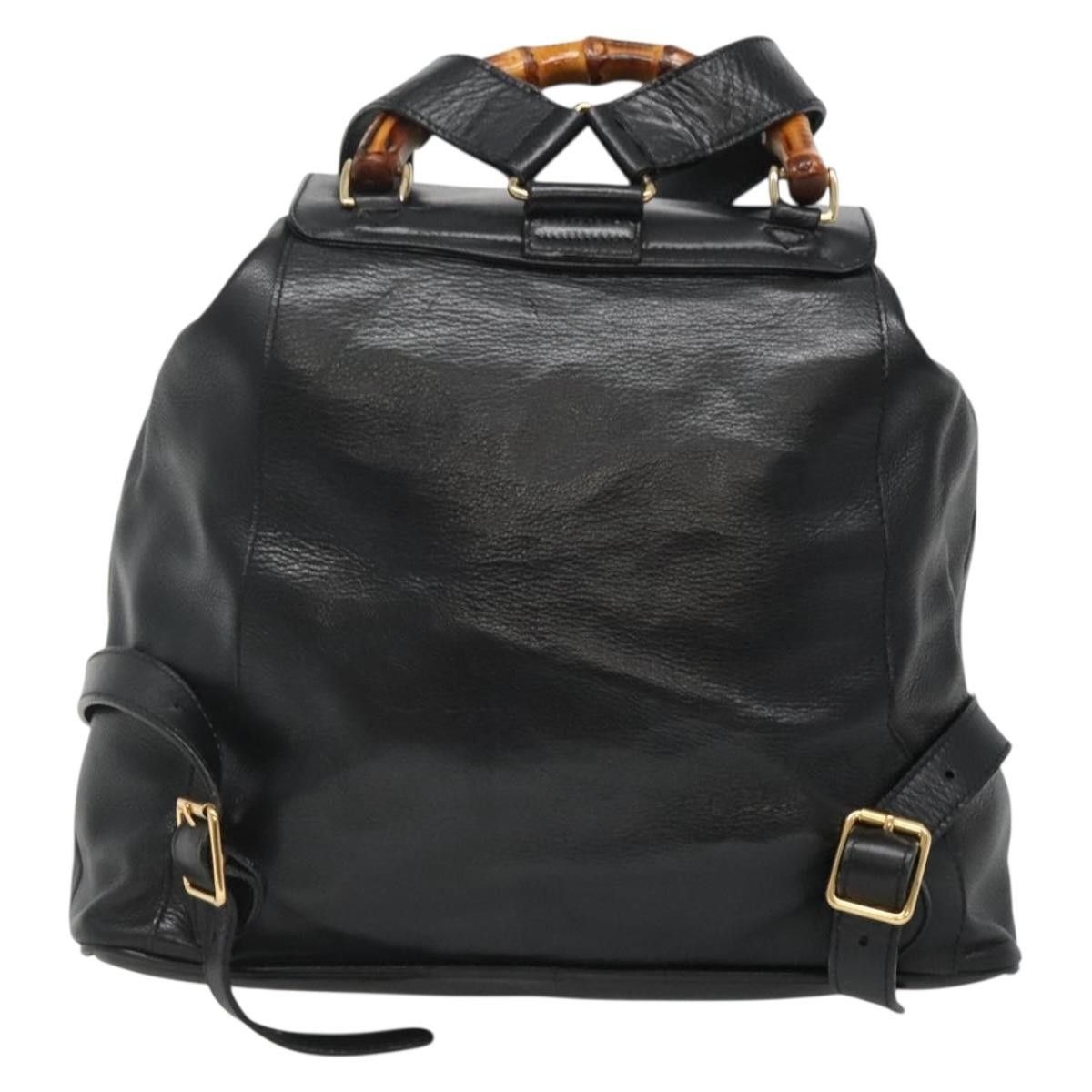 Gucci Gucci Vintage Bamboo Backpack Leather Size ONE SIZE - 2 Thumbnail