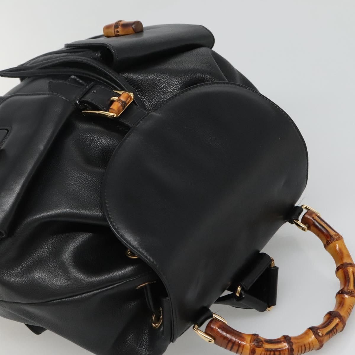 Gucci Gucci Vintage Bamboo Backpack Leather Size ONE SIZE - 15 Thumbnail