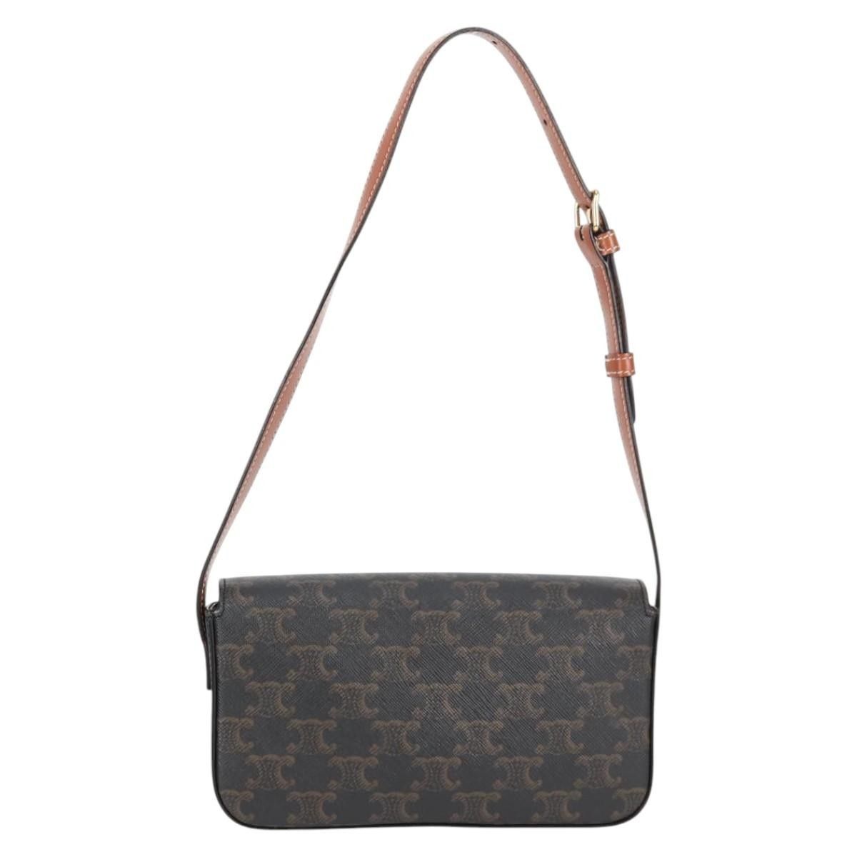 Celine Celine Triomphe East-West Shoulder Bag Triomphe Coated Canvas Size ONE SIZE - 2 Thumbnail
