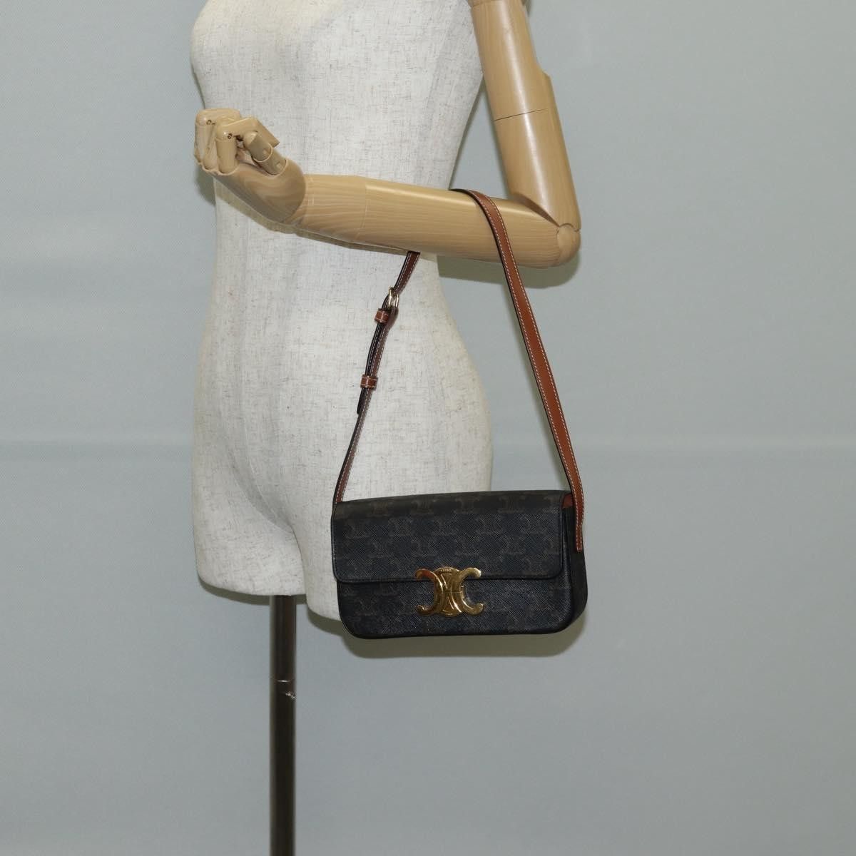 Celine Celine Triomphe East-West Shoulder Bag Triomphe Coated Canvas Size ONE SIZE - 14 Thumbnail