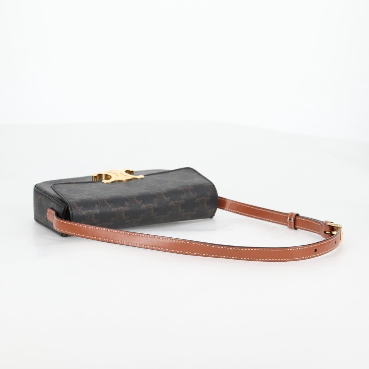 Celine Celine Triomphe East-West Shoulder Bag Triomphe Coated Canvas Size ONE SIZE - 8 Thumbnail