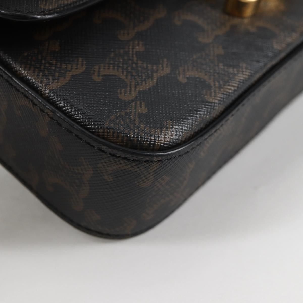 Celine Celine Triomphe East-West Shoulder Bag Triomphe Coated Canvas Size ONE SIZE - 9 Thumbnail